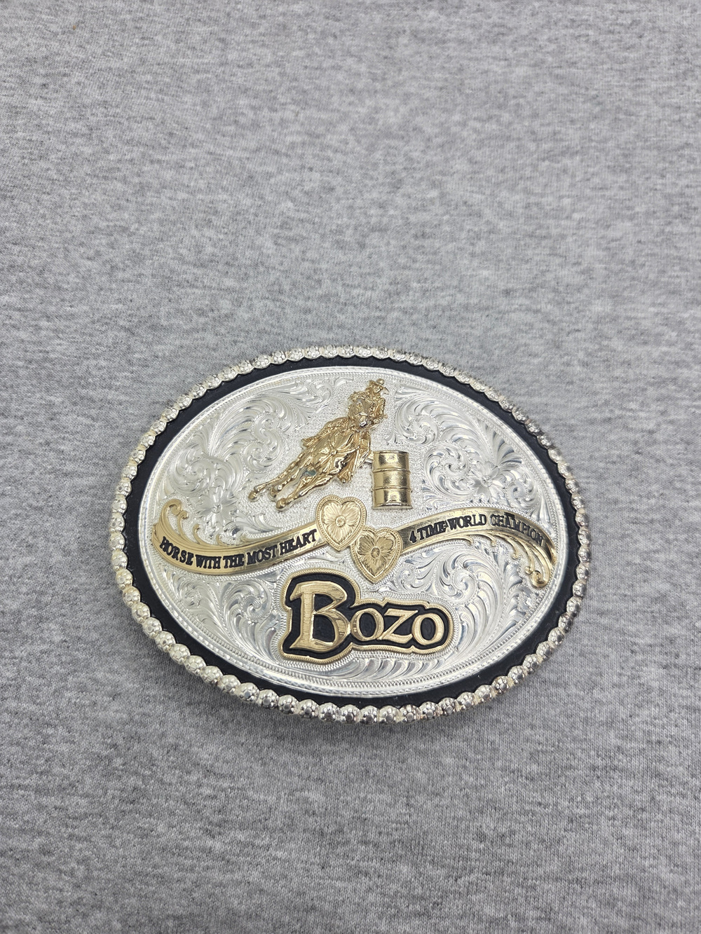 Montana Silversmiths 4 Time World Champion Bozo Barrel Racing Buckle
